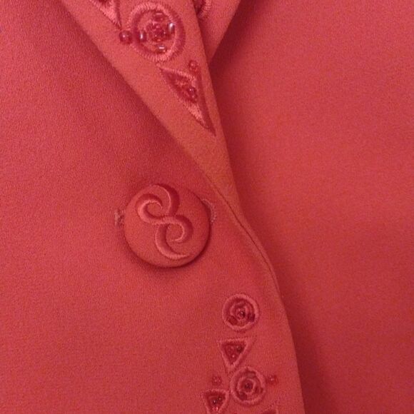 Stella Louise beaded red one button jacket size 12 vintage - Picture 5 of 12